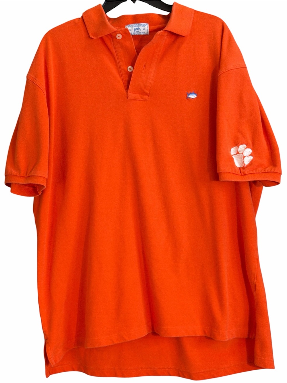 Clemson Tiger Orange Polo Shirt by Southern Tide Men's  Short Sleeve Size XL